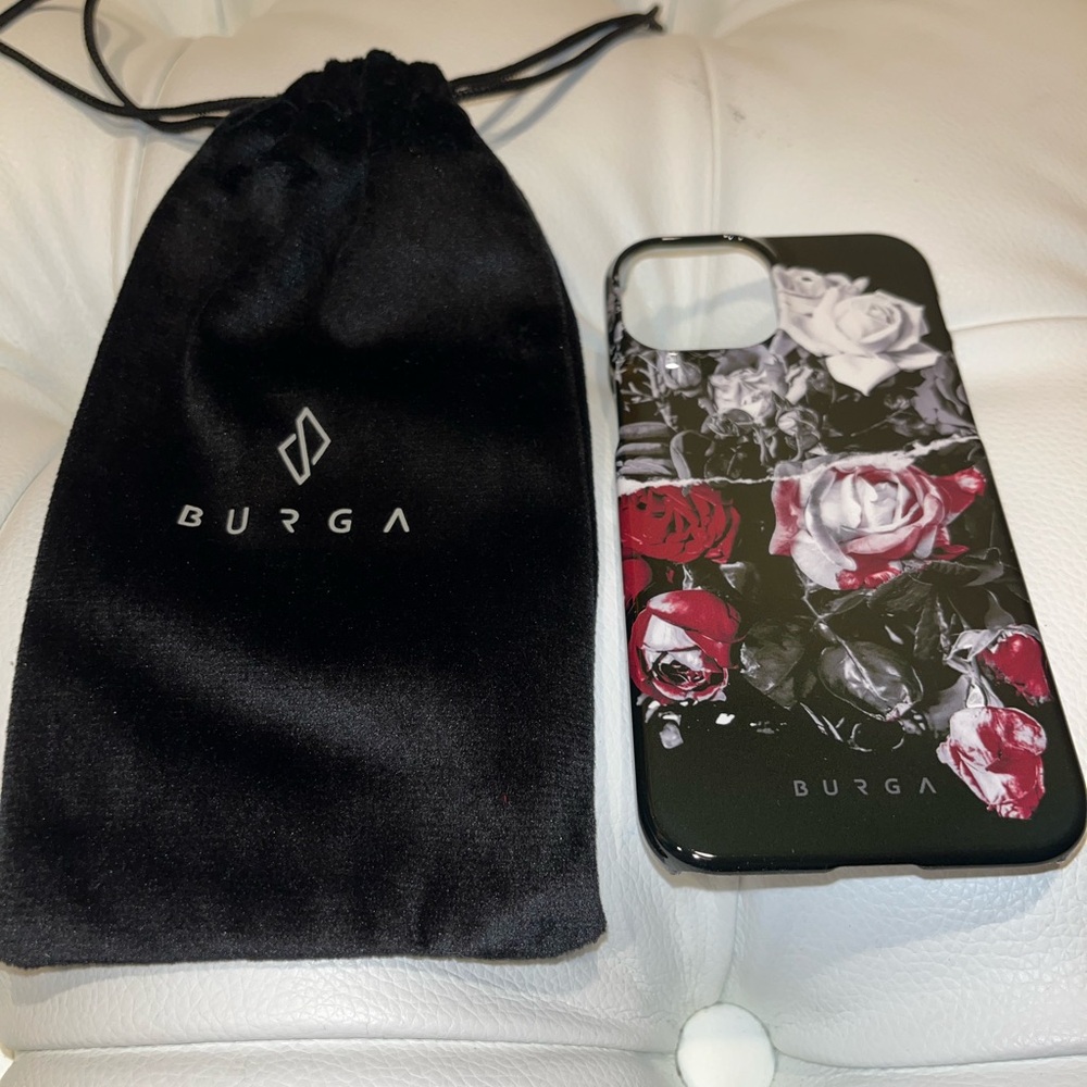 New Burga IPhone 13 Mini Case Roses Black Red